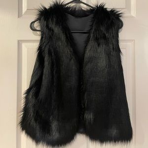 Black Faux Fur Vest from ChicWish / Cute Women’s Neutral Vest with Fur
